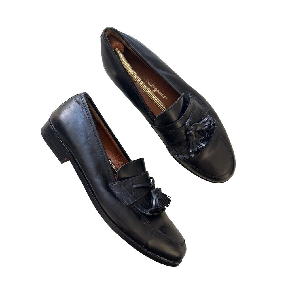 Salvatore Ferragamo Men's Size 10.5 Leather Tassel Loafers Super Prime Natural